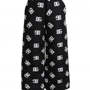 Dolce & Gabbana Black Logo DG Print Wide Leg Pants