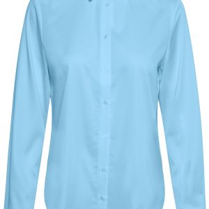 Karen By Simonsen Bina Fitted Skjorte, Farve: Blå, Størrelse: 34, Dame