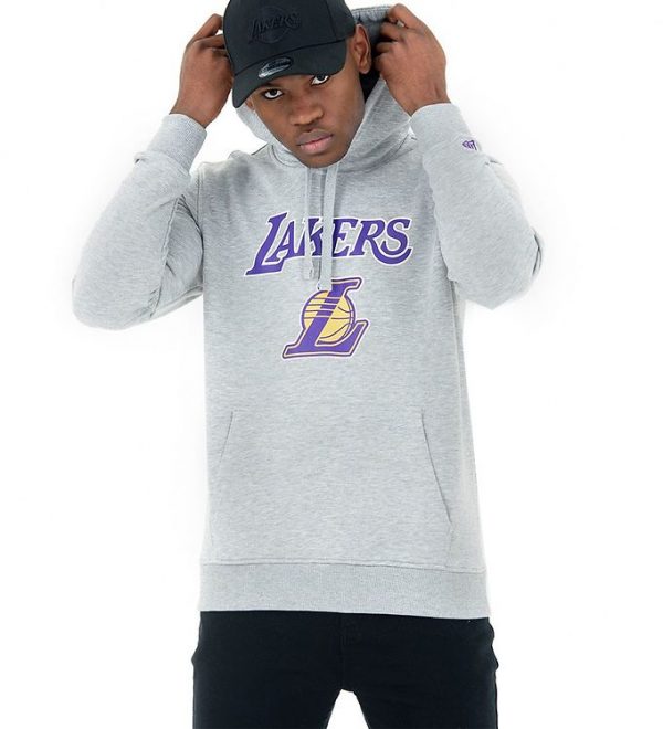 New Era Hættetrøje - Lakers - Gråmeleret