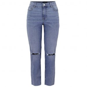 PIECES dame jeans PCLUNA - Medium blue denim