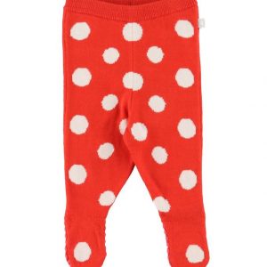 Stella McCartney Kids Leggings m/f - Strik - Rød m. Prikker