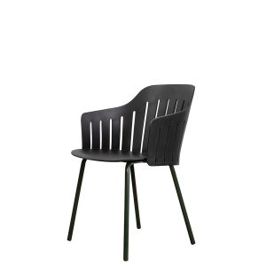 Choice stol fra Cane-line (Black, Galvanized steel/4-legs/dark green)