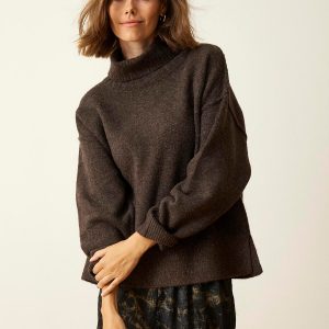 In Front Loulou Sweater, Farve: Brun, Størrelse: XL, Dame