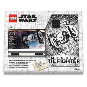 Euromic LEGO Star Wars Note book with 4x4 black brick 1 pen and building toy