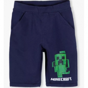 Minecraft blå shorts til børn (6-12 år)