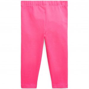 Ralph Lauren Baby Girl Leggings Stretch Jersey Accent Pink/Colby Blue - Str. 6 mdr
