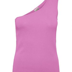 Y.A.S - Milla One Shoulder Knit Top - Pink