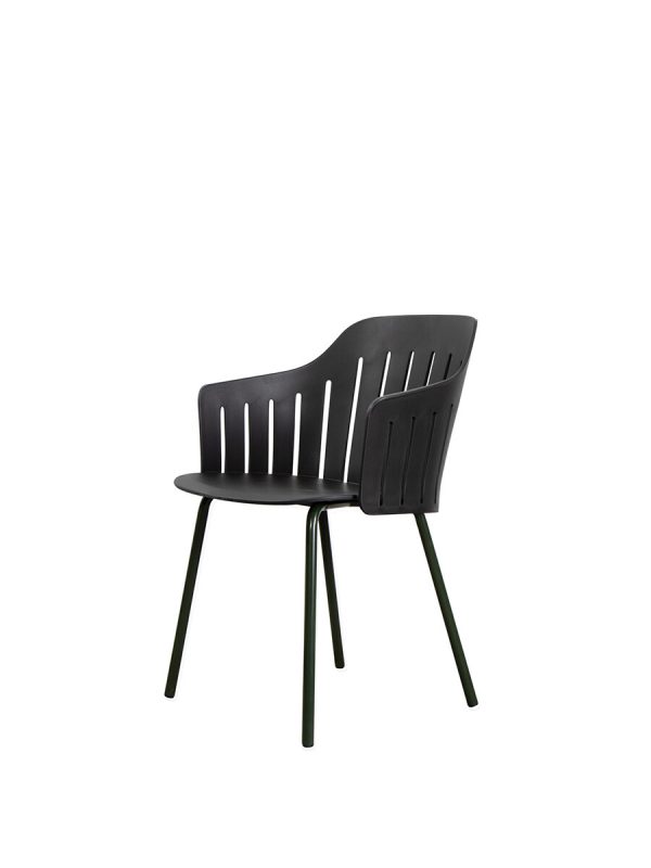 Choice stol fra Cane-line (Black, Galvanized steel/4-legs/dark green)