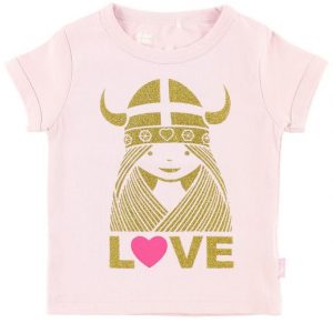 Danefæ T-shirt - DaneAlva - Lys Rosa m. Love Freja