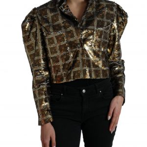 Dolce & Gabbana Multifarve Polyester Sequined Cropped Jakke & Frakke