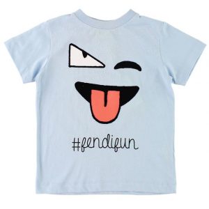 Fendi Kids T-shirt - Lyseblå m. Ansigt