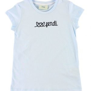 Fendi Kids T-shirt - Lyseblå m. Tekst