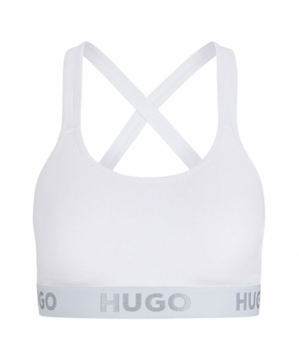 HUGO sports-bh lavet af økologisk bomuld i hvid til kvinder