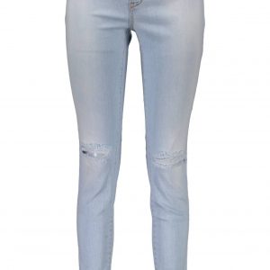 Light Blå Bomuld Bukser & Jeans