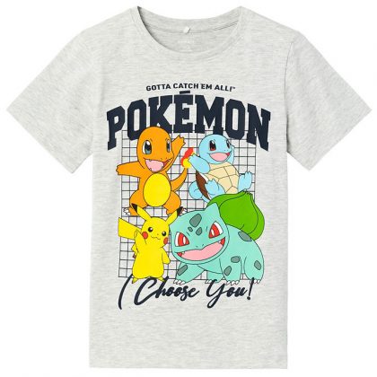 Name It T-shirt – NkmAdan Pokémon – Light Grey Melange