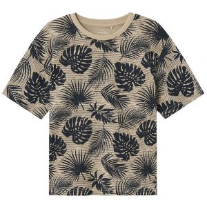 Name It T-shirt - NkmValther - Pure Cashmere/Leafs