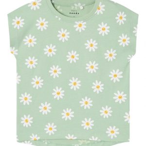 Name It T-Shirt - NmfVigga - Silt Green/Daisy Flower