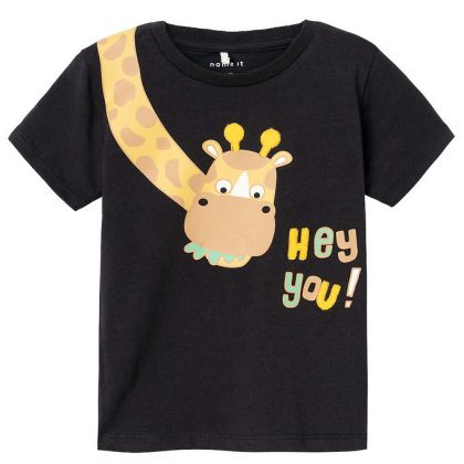 Name It T-shirt – NmmHellan – Sort m. Giraf