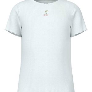 Name It T-shirt - Rib - NkfVivemma - Bright White m. Kirsebær