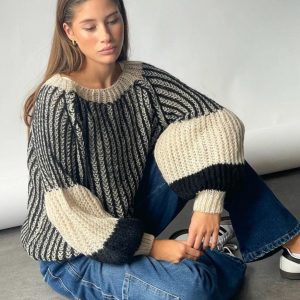 Noella Sweater - Liana - Cream/Black