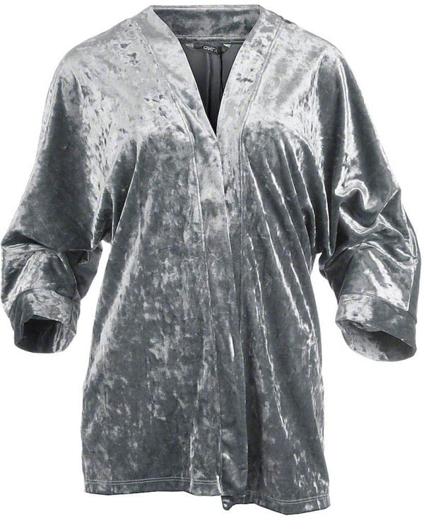 Only velour kimono 3/4, grå, Punti - 164 - XS+ - XS