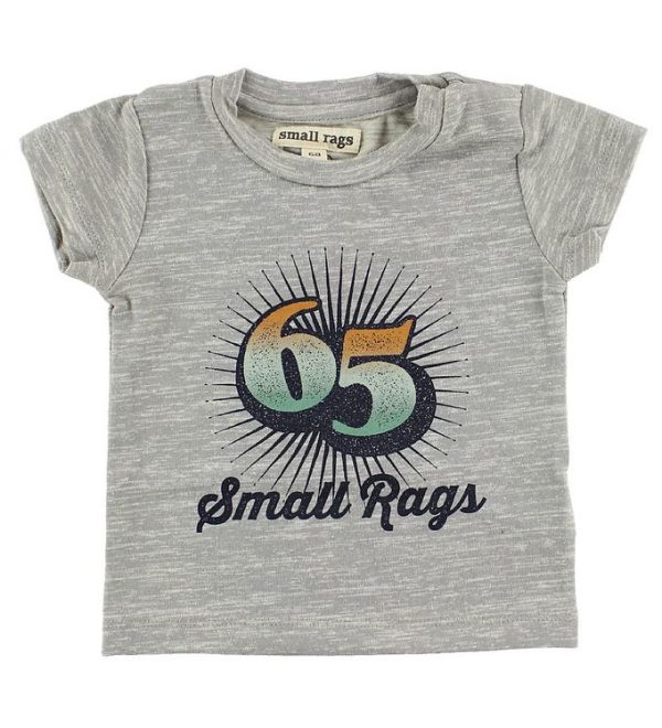 Small Rags T-Shirt - Gråmeleret m. Print