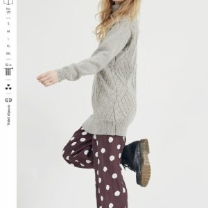 Strikkehæfte 177 Model Janni Rulle Krave sweater m/Domino mønster