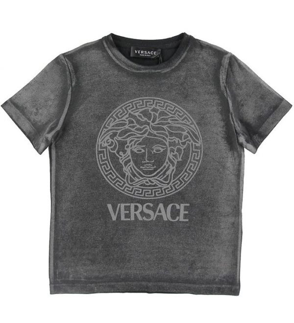 Versace T-shirt - Reflektiv - Sort m. Logo