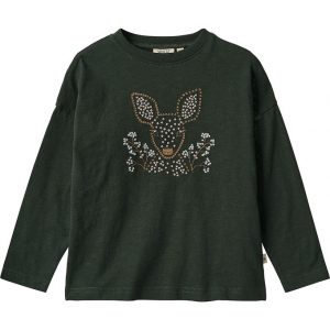 Wheat Bluse - Deer Embroidery - Black Coal
