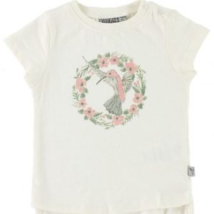 Wheat T-shirt - Flower Bird - Ivory m. Print