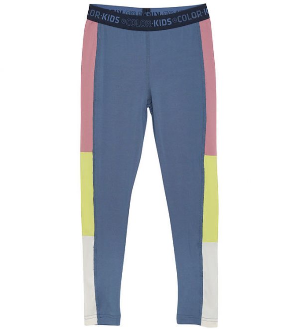 Color Kids Leggings - Polyester - Vintage Indigo m. Gammelrosa