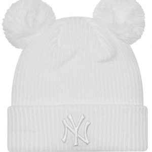 New Era Hue m. Kvast - Strik - Rib - New York Yankees - Hvid