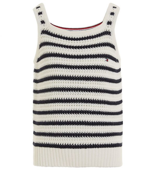 Tommy Hilfiger Top - Strik - Stripe Crochet - Calico/Desert Sky