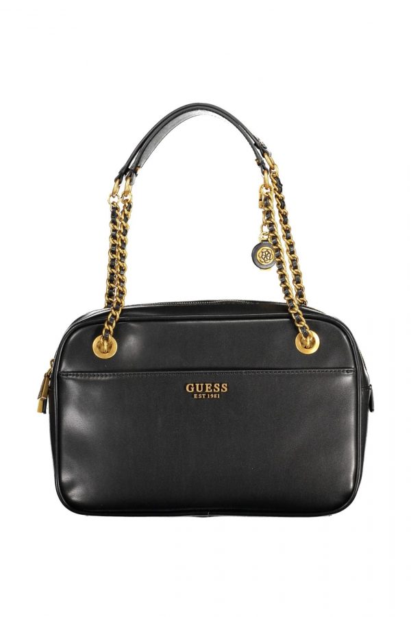 Guess Jeans Elegant Black Chain Shoulder Bag