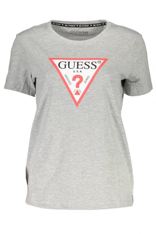 Guess Jeans Elite Gray Organic Cotton Tee for Her