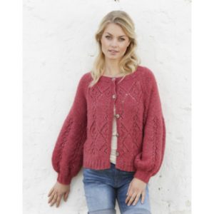 Berry Diamond Cardigan by DROPS Design - Jakke Strikkeopskrift str. S - Small