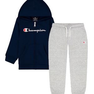 Champion Sweatsæt - Cardigan/Sweatpants - Navy/Grå Melange