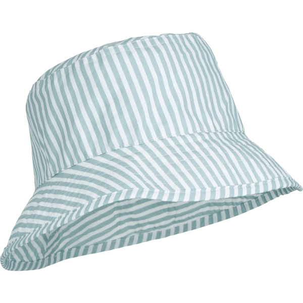 Damon Stribet Bøllehat, Stripe Sea Blue/White, Liewood