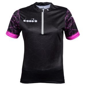 Diadora Agnes - Cykeltrøje med korte ærmer - Dame - Str. S - Sort med Pink