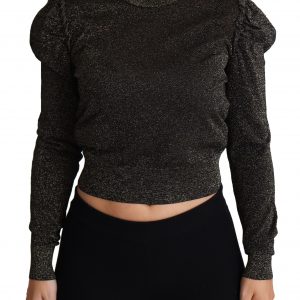 Dolce & Gabbana Elegant Cropped Sweater with Logo Detail