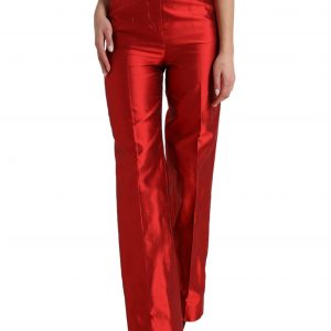 Dolce & Gabbana Elegant High Waist Wide Leg Silk Pants