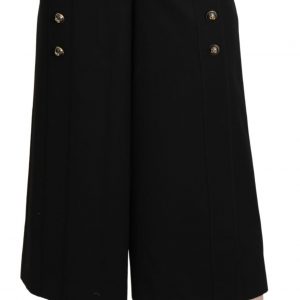 Dolce & Gabbana Elegant High Waist Wide Leg Virgin Wool Trousers