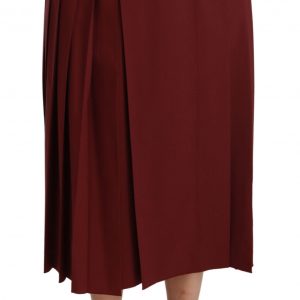 Dolce & Gabbana Elegant Red High Waist Virgin Wool Skirt