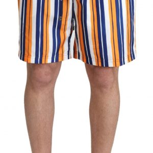 Dolce & Gabbana Multicolor Striped Swim Shorts Trunks