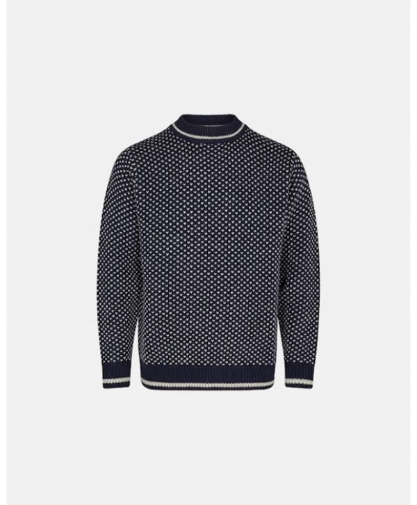 Dovre strik sweatshirt i navy