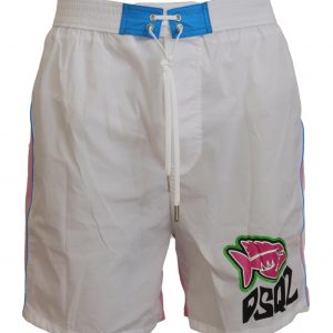 Dsquared2 Hvid Pink Svømme Shorts