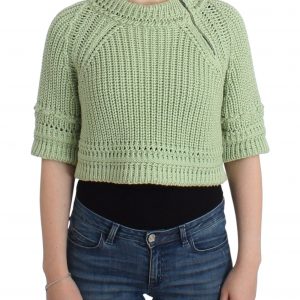 Ermanno Scervino Chic Green Cropped Cotton Sweater