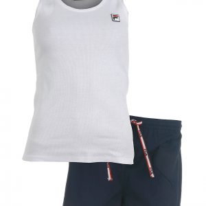 Fila pyjamas sæt, hvid-navy - 182 - M+ - 38