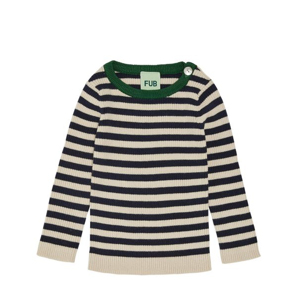 FUB | Baby trøje med striber, Ecru/navy