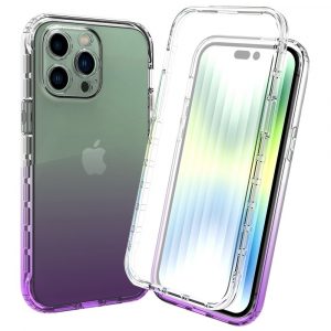 iPhone 14 Pro - Hybrid cover 3-i-1 - Front + bagcover - Lilla